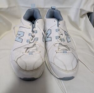 New Balance 608 Leather White and Blue Sneakers Sz 9wide
